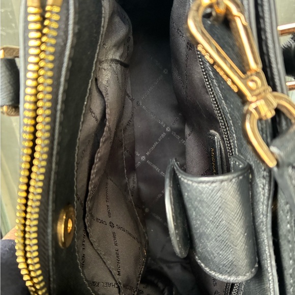 Michael Kors Black Satchel with Gold Accents - Picture 13 of 16